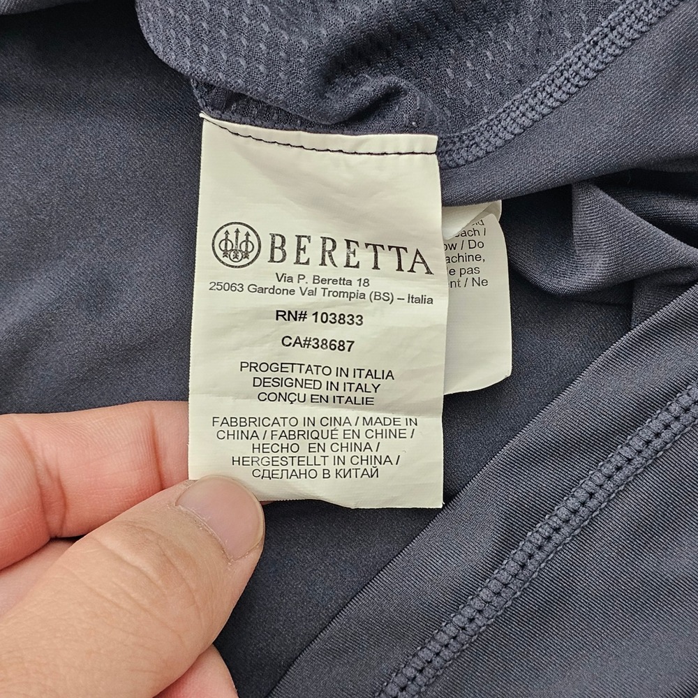 Beretta Performance Hoodie Mens XXL Black Green Sun Shirt Neck Gaiter Tactical - Picture 12 of 12